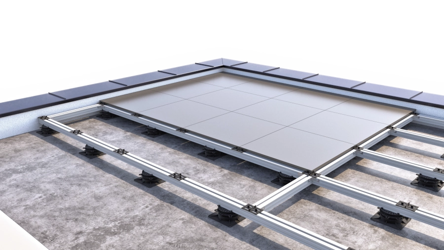 Mit unserem System können Sie im Handumdrehen eine Terrasse mit Alu-Unterkonstruktion aufbauen